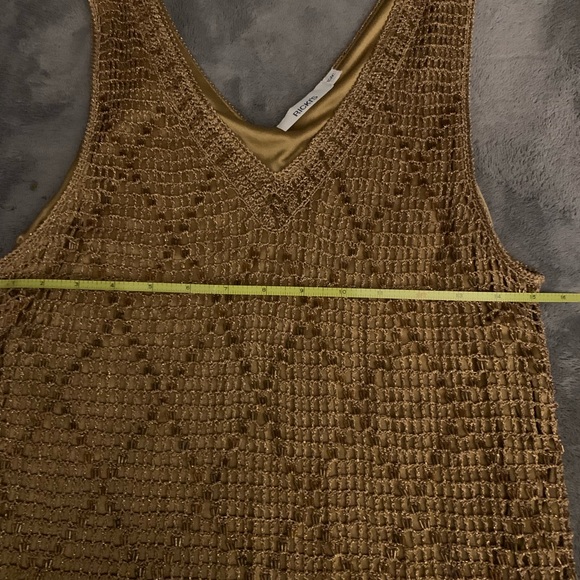 🌸 HOST PICK 🌸Dazzling Shimmering Gold Beaded Long Crocheted Top - Picture 13 of 14